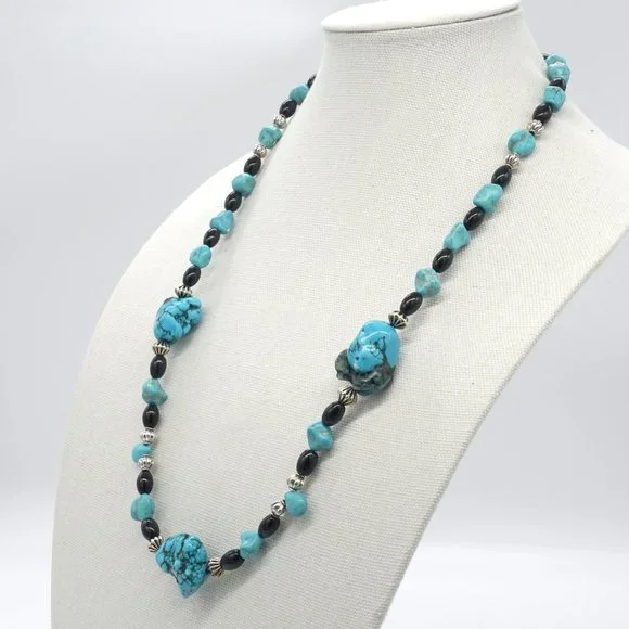 🎉Hostess Pick🎉 Necklace with Genuine Turquoise nougats  and beads. - Picture 5 of 6